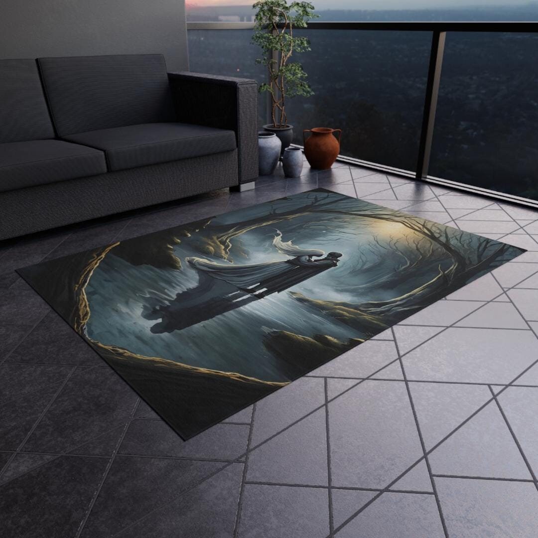 Vampire Rug Textures Gothic Outdoor Rug Dark Aesthetic Mat Vampire Couple Decor Halloween ...