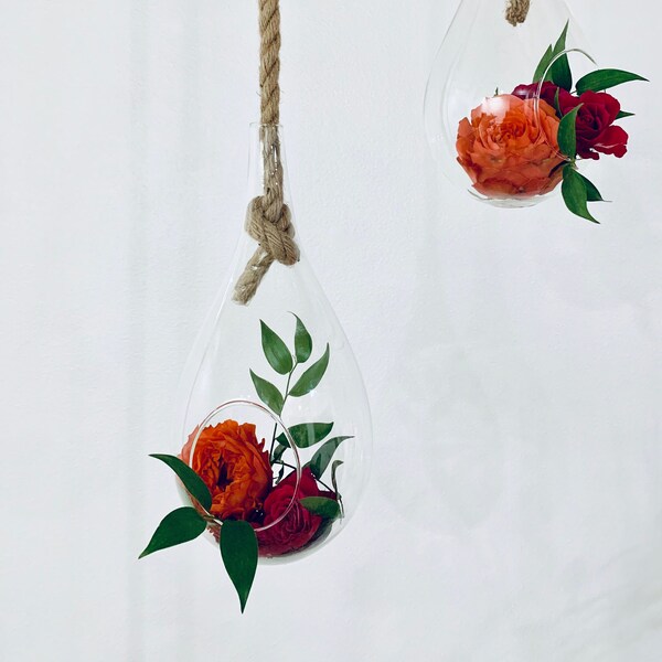 Hanging Glass Vase Etsy