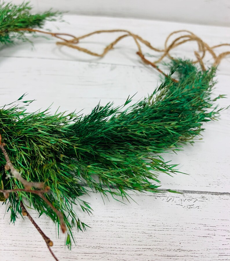 White Flowers or Red Flowers Brides Natural Dried Greens Floral Crown New Years Seasonal