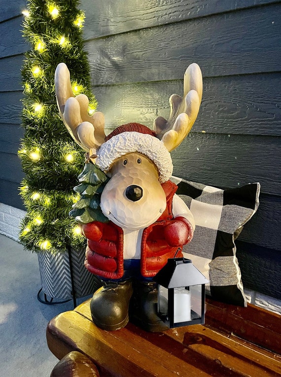 Large Christmas Moose Lantern Decoration 25 Christmas - Etsy Norway