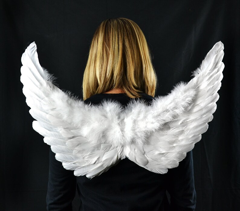 Adult Angel Wings White Feather Wings 23 By 17 Etsy