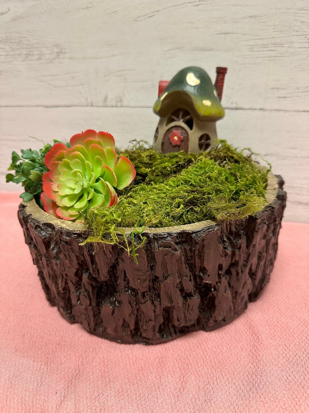 Fairy Garden Container 10 Tree Stump Fairy Garden Container Tree Container Miniature Garden Etsy