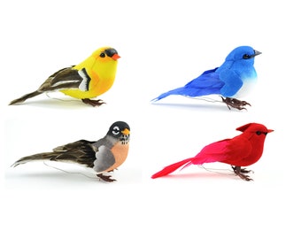Artificial Fake Birds Realistic Craft Birds Feathered Home Tree Decor Artificial Fake Birds Realistic Craft Birds Feathered Home Tree Decor