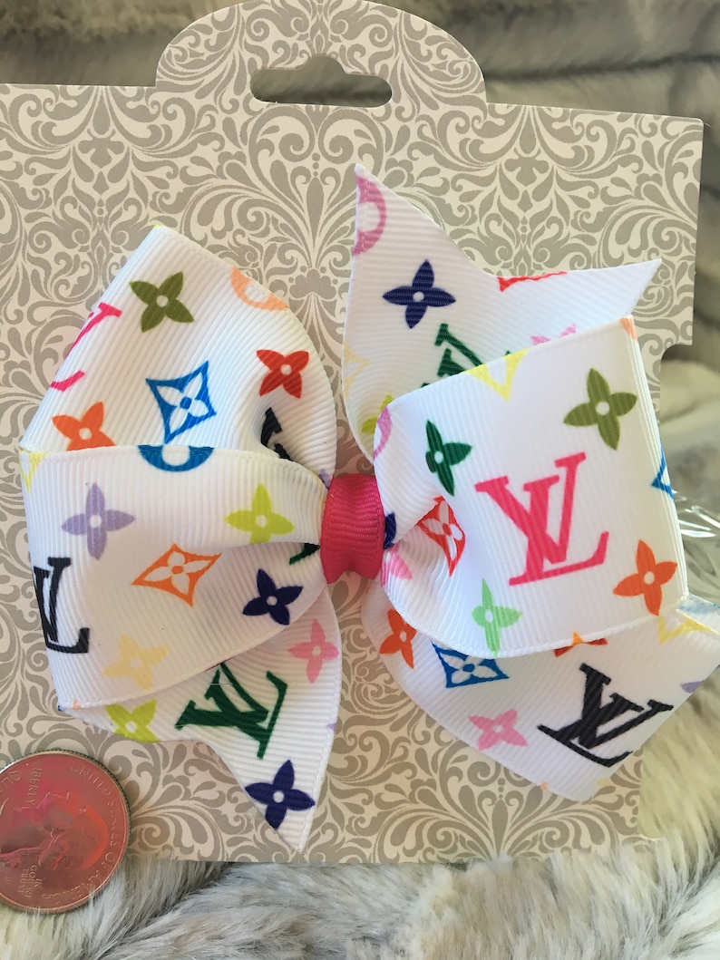 Multi-color Hair Bow 4 In Wigglebutt Bows Dog Collar Bow