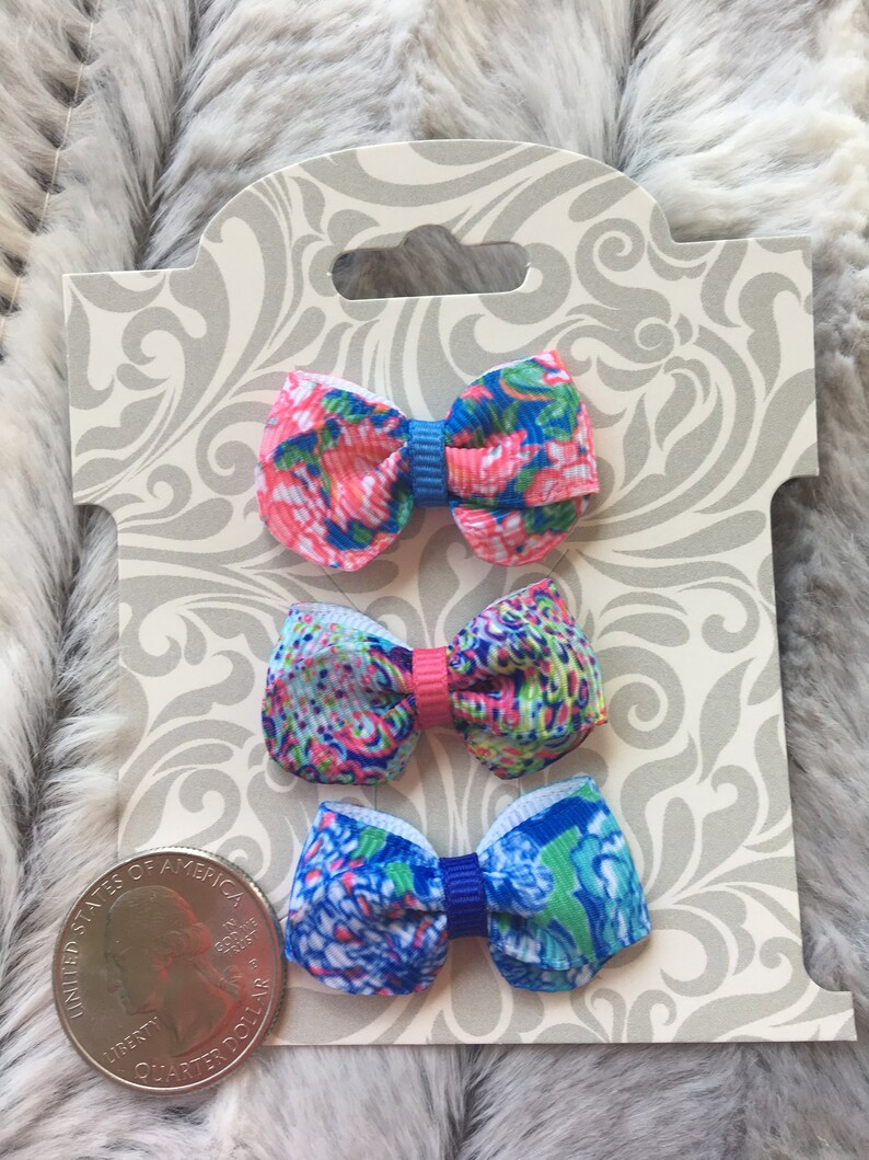 1 Inch Itty Bitty Lilly Bows Itty Bitty Dog Bows Wigglebutt Bows Set of 3