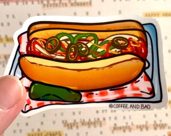 Los Angeles Hot Dog Sticker, Bacon Wrapped, Waterproof Laptop Sticker