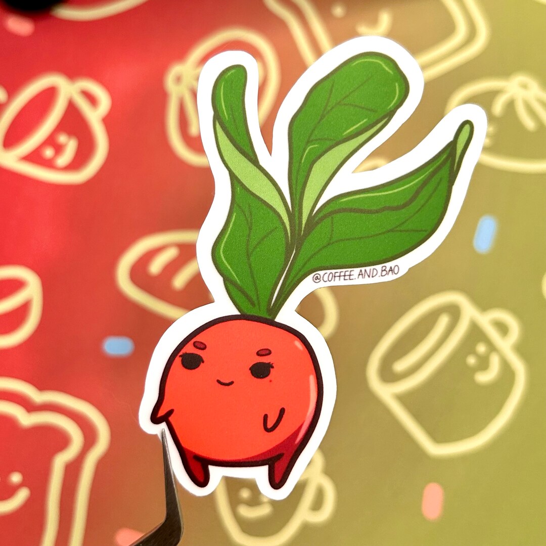 Radish Sticker, Radish Laptop Sticker, Waterproof Sticker, Radish Water ...