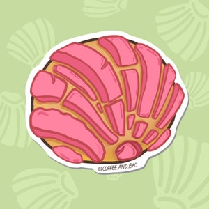 Concha Sticker, Food Sticker, Concha Pan Dulce Sticker, Laptop Sticker, Latino Food Stickers,  F120
