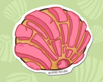 Concha Sticker, Pan Dulce, Waterproof Laptop Sticker