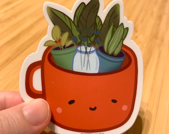Succulent Plant Sticker, Matte Waterproof Plant Mom Gift