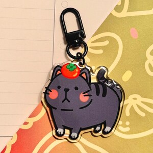 Cat Keychain, Black Cat Keychain, Cute Acrylic Keychain, Gift for Cat Lovers