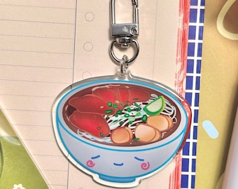 Pho Noodle Soup Acrylic Keychain, Asian Food Gift