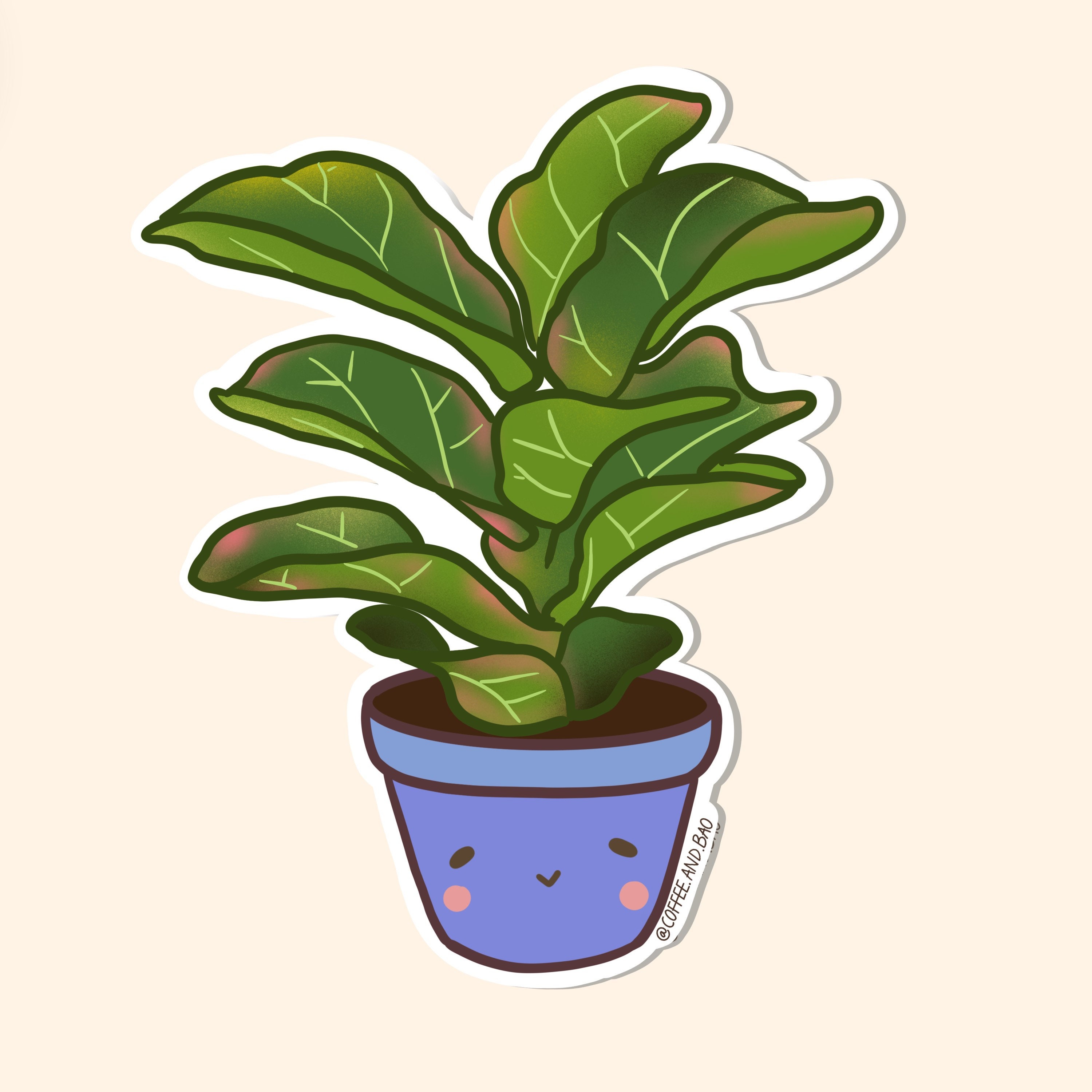 Fiddle Leaf Fig Plant Cute Plant Sticker Plant Decal Plant Etsy Singapore