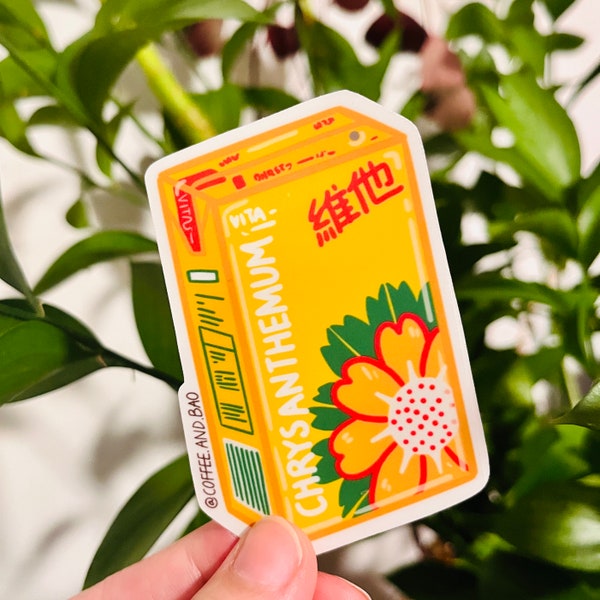 Chrysanthemum Tea Sticker, Asian Drink Sticker, Chrysanthemum Tea, Cute Laptop Sticker, F102
