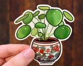 Money Plant - Cute Plant Sticker, Plant Decal, Plant Laptop Sticker, Plant Lover, N103, Christmas Gifts