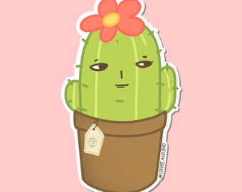 Cactus Sticker, Plant Lover Gift, Laptop Sticker