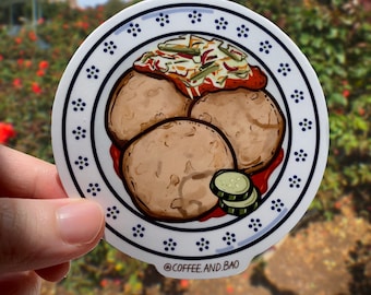 Pupusa Sticker, Salvadorian Food, Waterproof Laptop Sticker