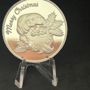 Merry Christmas  - 1 Troy oz Silver Round- .999 Pure SOLID Silver