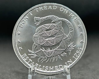 Don't Tread on Me - 1 Troy oz Silver Round - .999 Pure SOLID Silver - Silver Coin