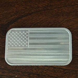 American Flag Bar - 1 Troy oz Silver Bar - .999 Pure SOLID Silver