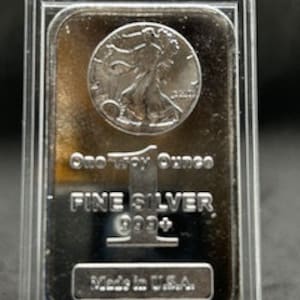 Walking Liberty Bar .999 Pure Solid Silver - 1 Troy oz.