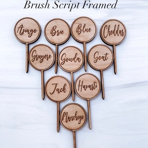 Wooden cheese markers/label - set of 12 charcuterie cheese picks, charcuterie accessories