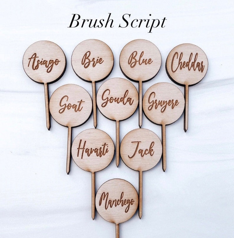 Wooden Cheese Markers/label Set of 12 Charcuterie Cheese Etsy