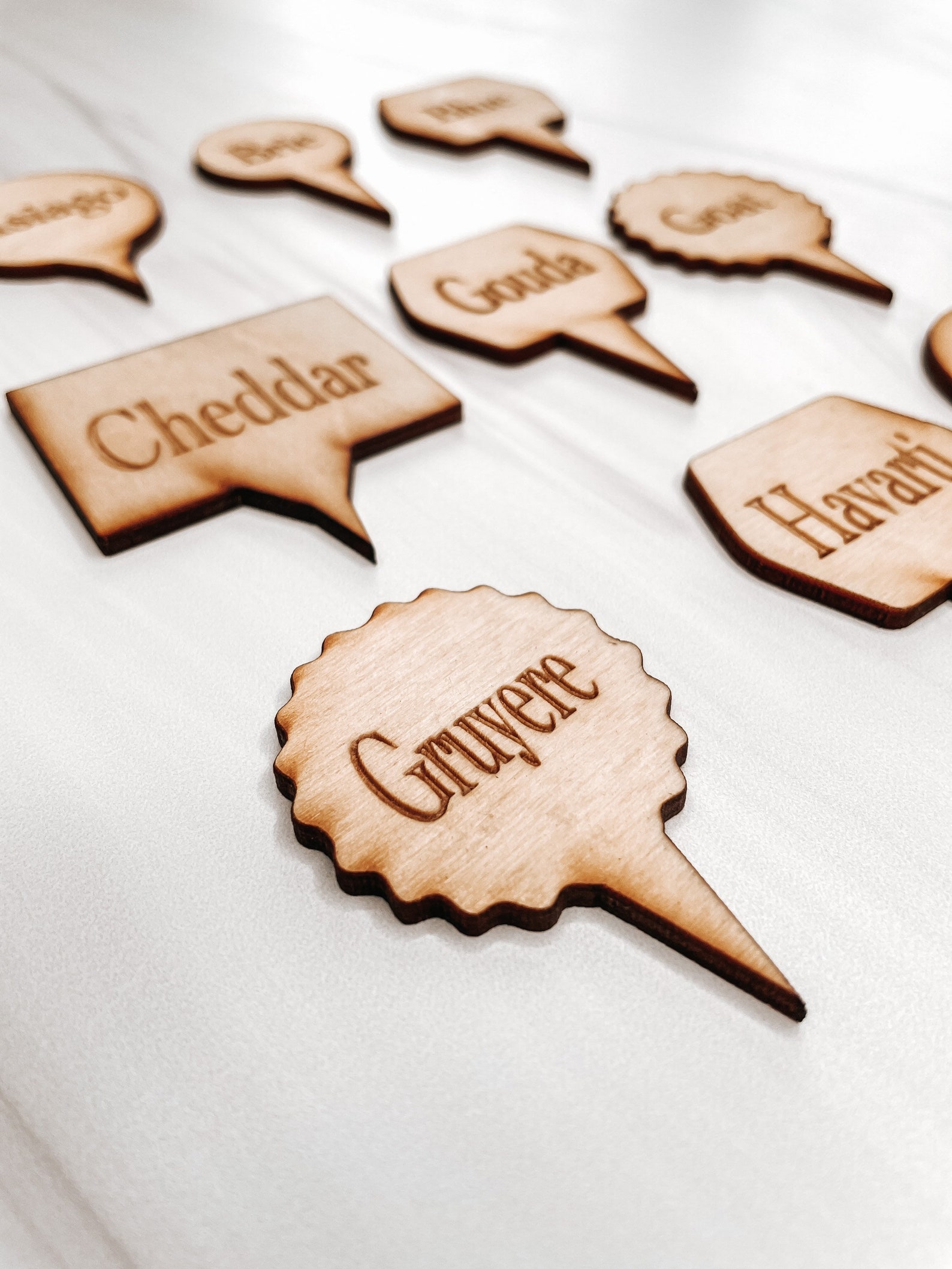 Classic Wooden Cheese Markers Labels Set of 10 Charcuterie Etsy