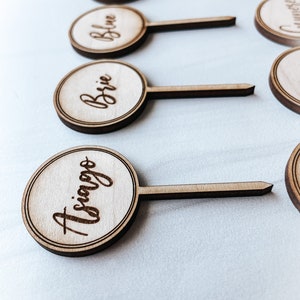 Customized cheese pick sets- personalized cheese label - charcuterie board accessories