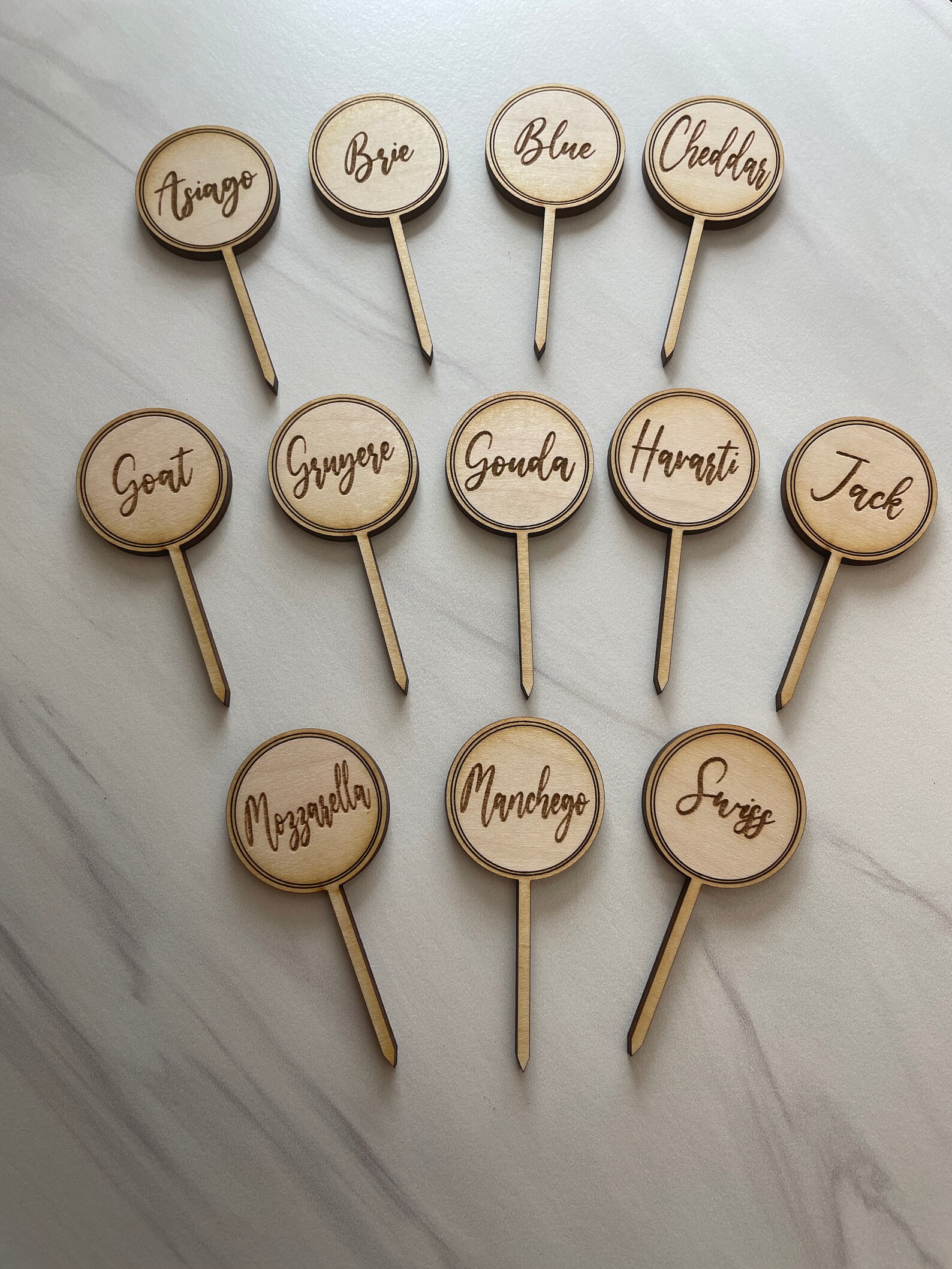 Wooden Cheese Markers/label Set of 12 Charcuterie Cheese Etsy