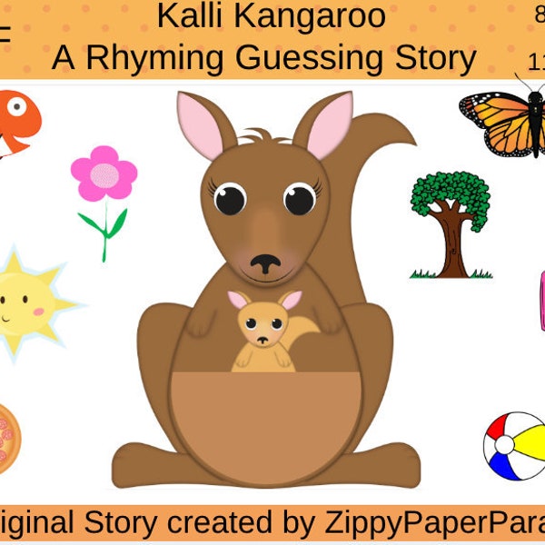 Kangaroo Rhyming Guessing Story DIGITAL DOWNLOAD  //  Kangaroo // Language // Rhyming // Storytime // Down Under