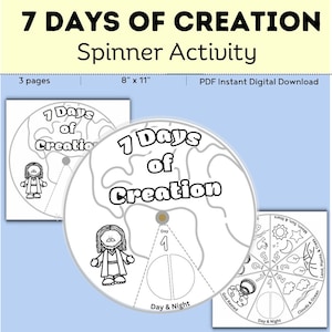 Die 7 Tage der Schöpfung Kreiselrad Printables // Tage der Schöpfung // Downloads // Bibel // Sonntagsschule // Ausmal-Aktion