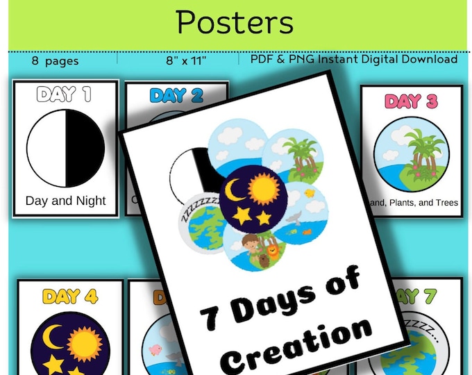 God's Creation Poster, 7 Days of Creation PRINTABLE, God's Creation ...