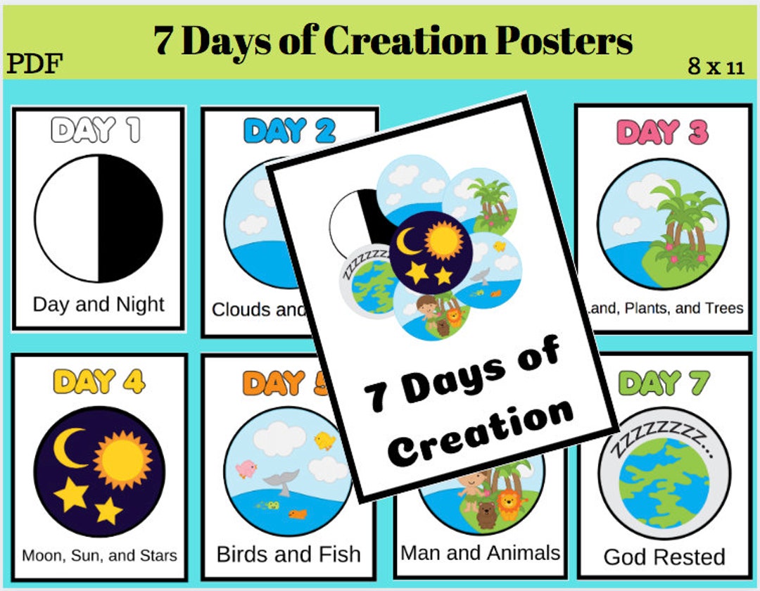 clipart seven days of creation poster