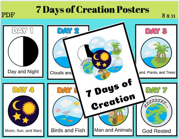 The 7 Days of Creation Posters Printables // Days of Creation | Etsy ...