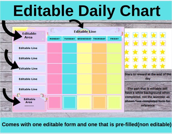 Editable Bedtime Routine Chart