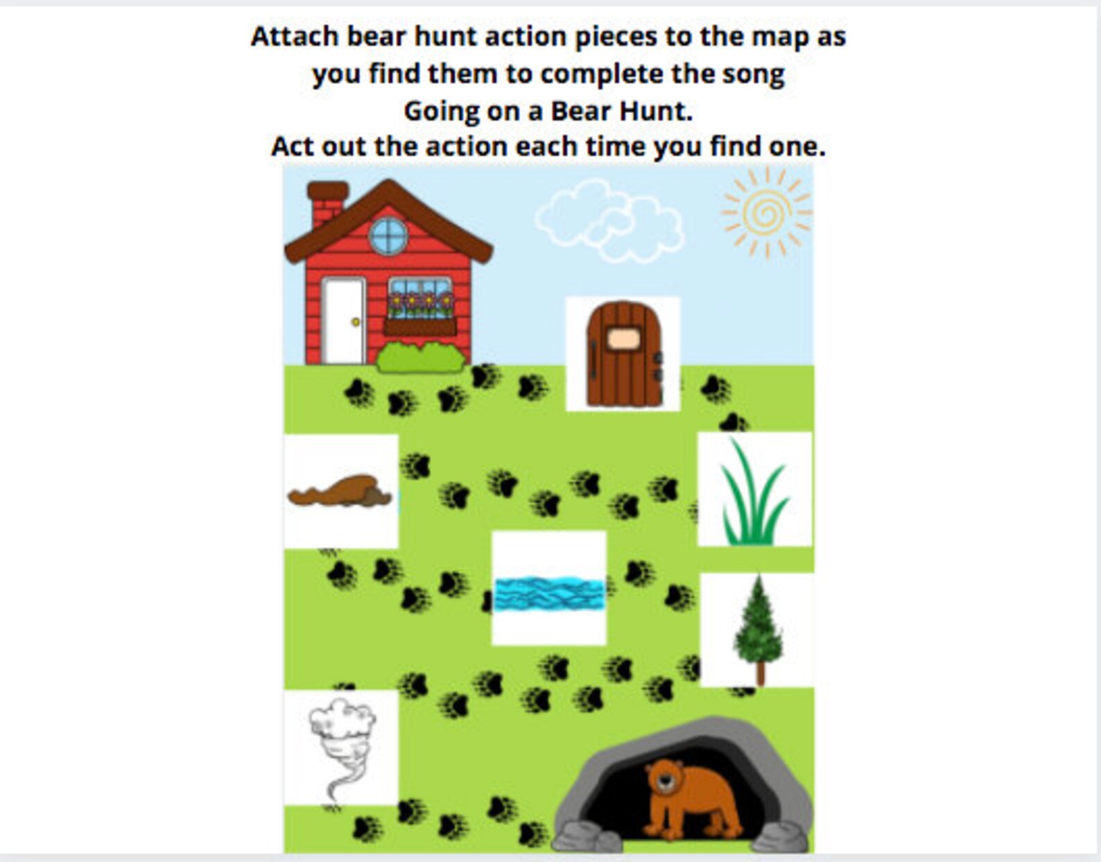 Going on a Bear Hunt Map DIGITAL DOWNLOAD // Printable Acitivity