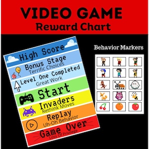 Gráfico de comportamiento DESCARGA DIGITAL // Gráfico de comportamiento imprimible // Gráfico de comportamiento para niños // Gráfico de comportamiento para niños // Videojuego