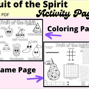 Fruit of the Spirit Druckbare Aktivitäten // Fruit of the Spirit // Downloads // Bibel // Sonntagsschule // Kirchliche Aktivität