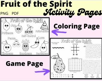 Fruit of the Spirit Printable Activities // Fruit of the Spirit // Downloads // Bible // Sunday School // Church Activity