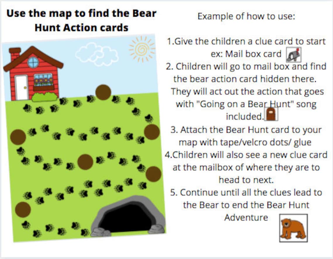 Going on a Bear Hunt Map DIGITAL DOWNLOAD // Printable Acitivity