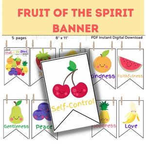 Fruit de l’Esprit Bannière Imprimables // Fruit de l’Esprit // Téléchargements // Bible // École du dimanche // Bannière