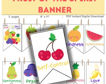 Fruit of the Spirit Banner Printables // Fruit of the Spirit // Downloads // Bible // Sunday School // Banner