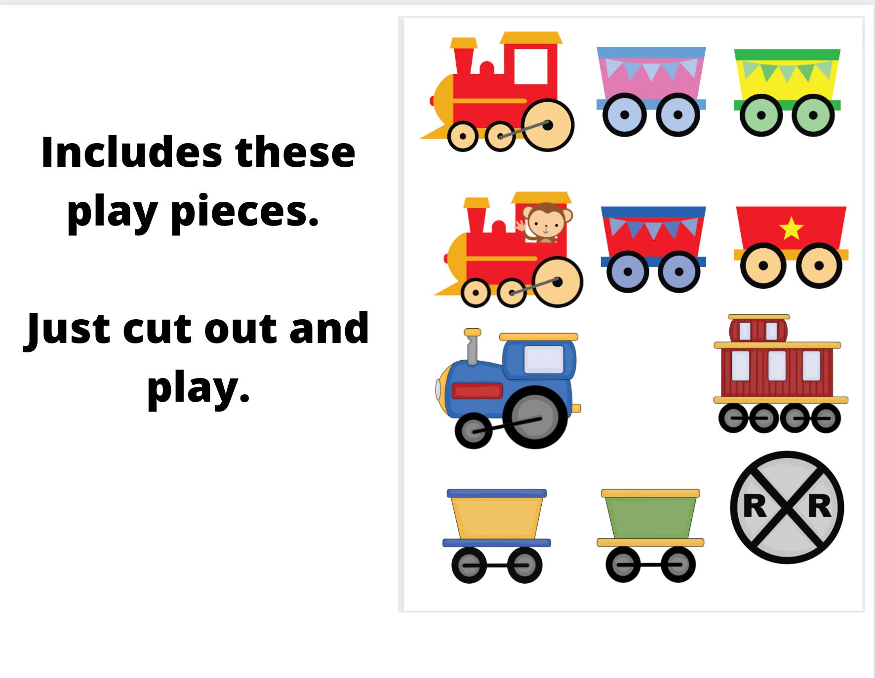 Train Play Mat Printable Set // Cars // Downloads // Trains ...
