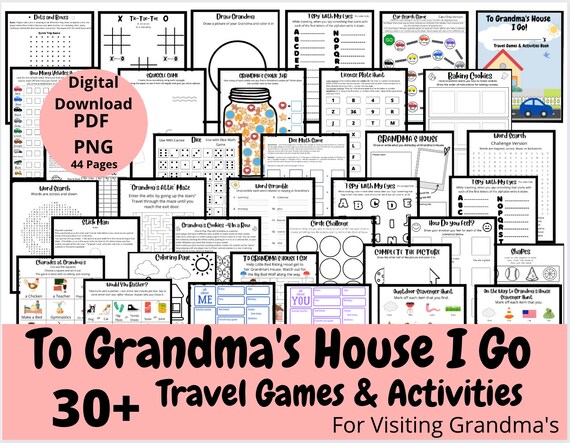 Travel Games and Activities Printable Set // Grandma's - Etsy