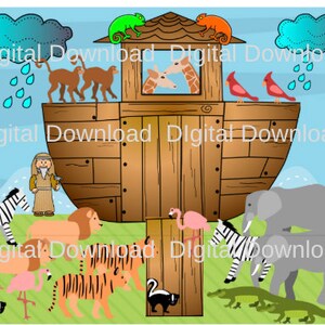 Noah's Ark Printable Downloads // Matching Game // Worksheet // Memory ...