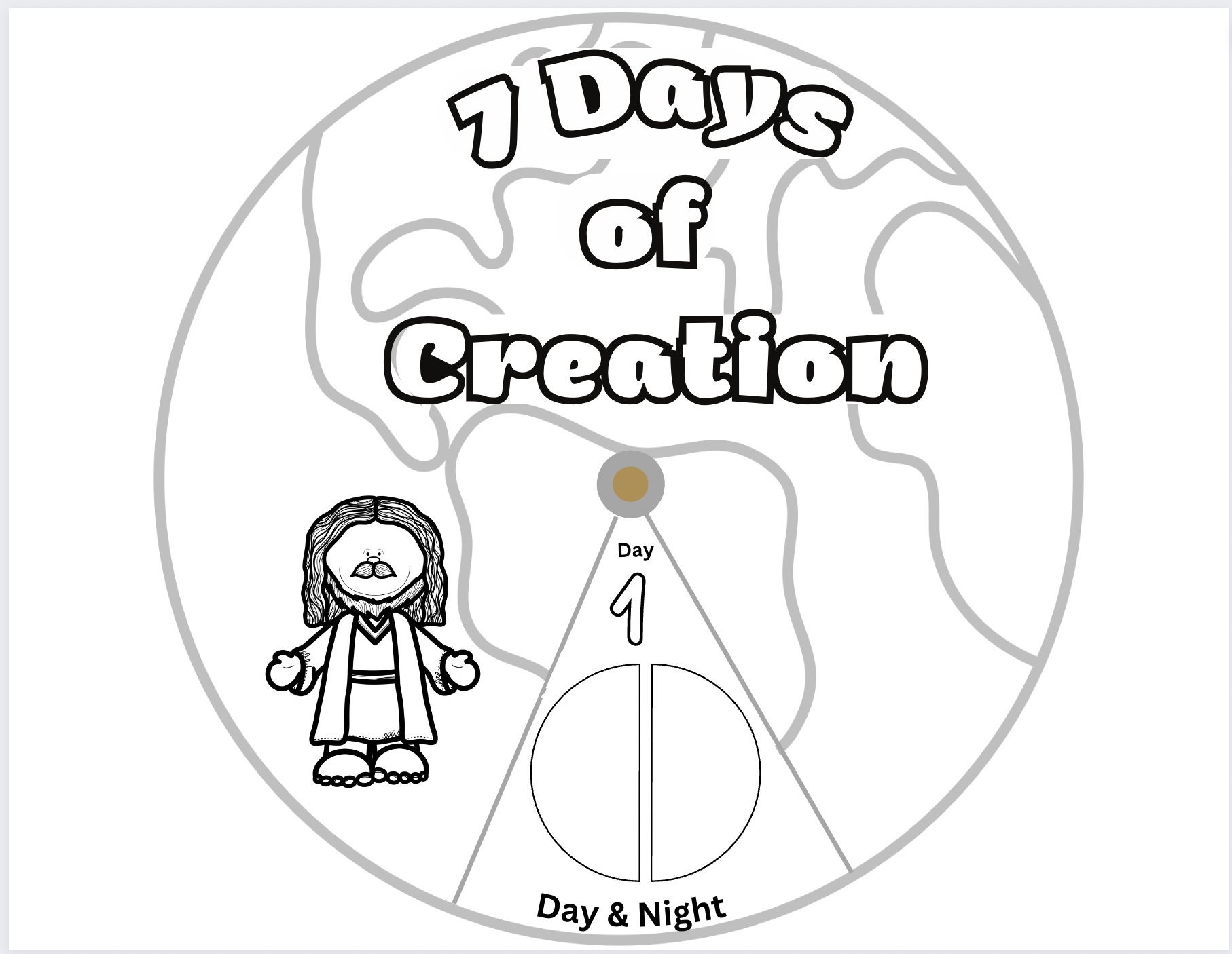 The 7 Days of Creation Spinning Wheel Printables // Days of Creation ...