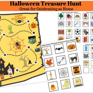 TÉLÉCHARGEMENT NUMÉRIQUE de la carte au trésor d'Halloween // Activité à imprimer // Jeu d'Halloween pour les enfants // Pirates // Carte au trésor // Vacances