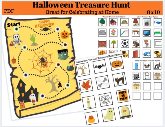 halloween treasure map digital download printable acitivity etsy