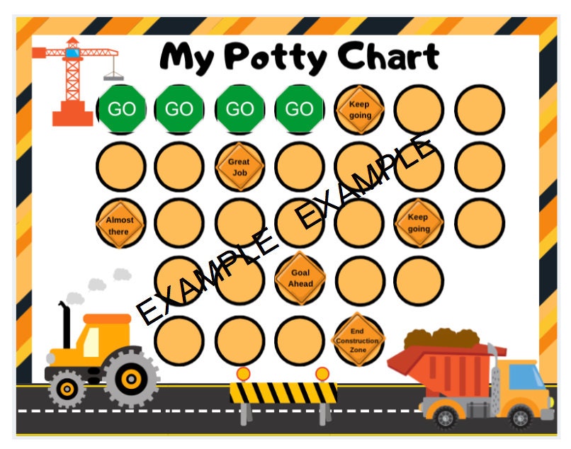 Construction Potty Reward Chart DIGITAL DOWNLOAD // Trucks // Rewards ...
